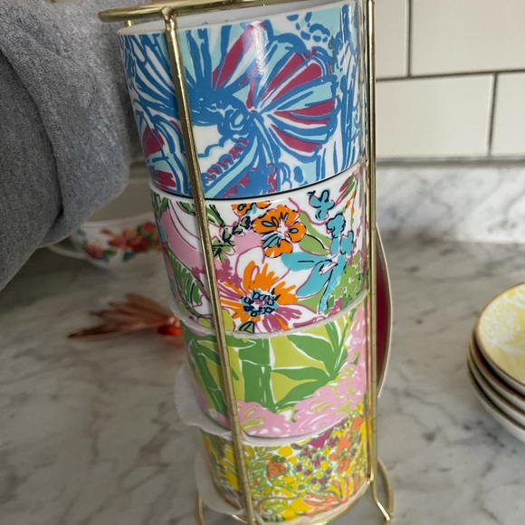 Lilly Pulitzer for Target Espresso Cups nwt original mug stacking set - Picture 2 of 8